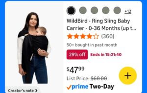 prime day deals wildbird ring sling