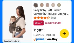 prime day deals solly baby soft buckle carrier